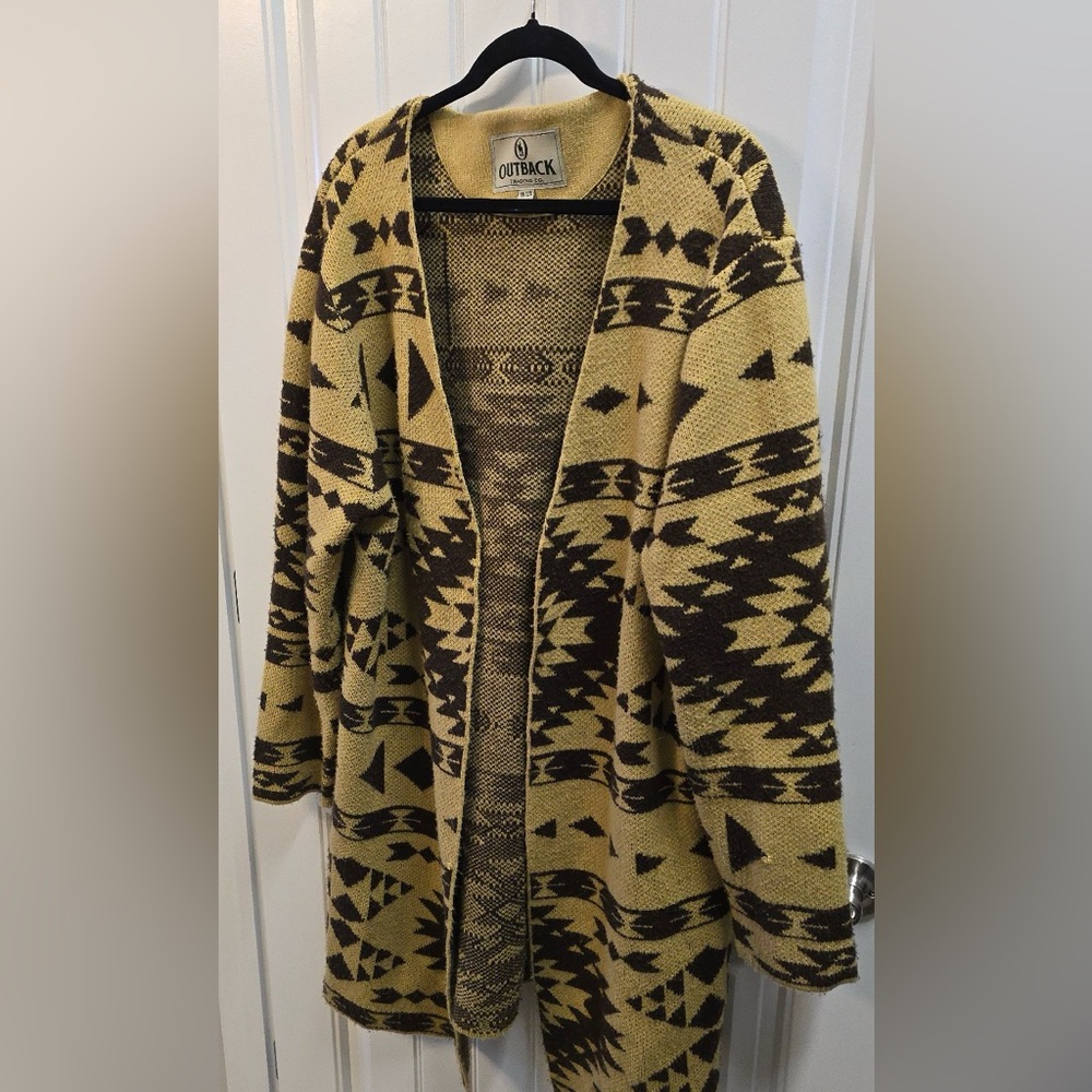Outback Trading Co Nora Cardigan 1X/2X Aztec Southwestern Open Front Plus Size